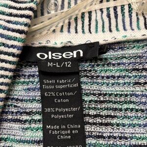 Olsen Women's Striped Cardigan in Blue and Green